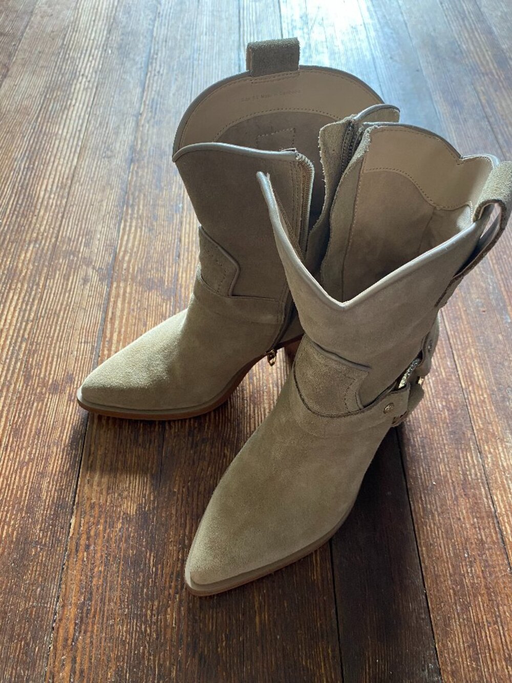 Dolce Vita Kenzen Western Harness Boot 5.5 M, DARK TAUPE SUEDE